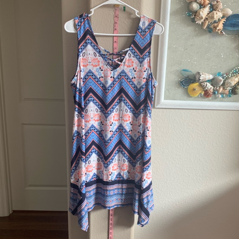 Cute printed blue Orange tank Size XXL